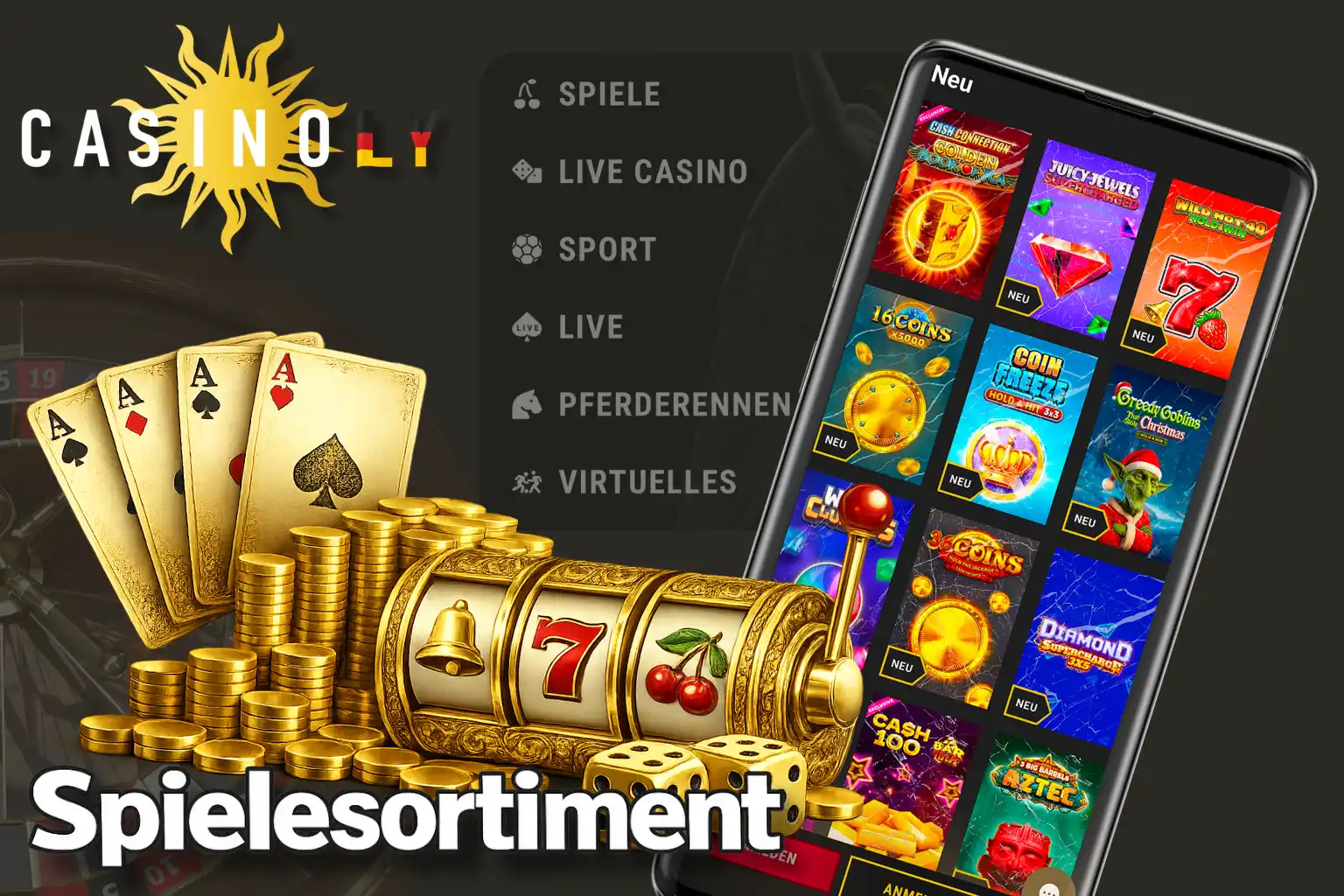 Bei Casinoly – Über 2000 Spiele verschiedener Kategorien